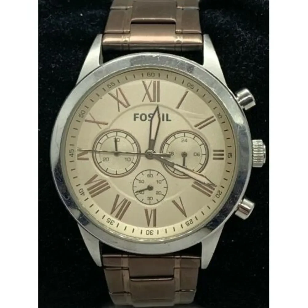 Fossil BQ2091 Men's Watch Analog Stainless Steel Band Brown Round Quartz D621